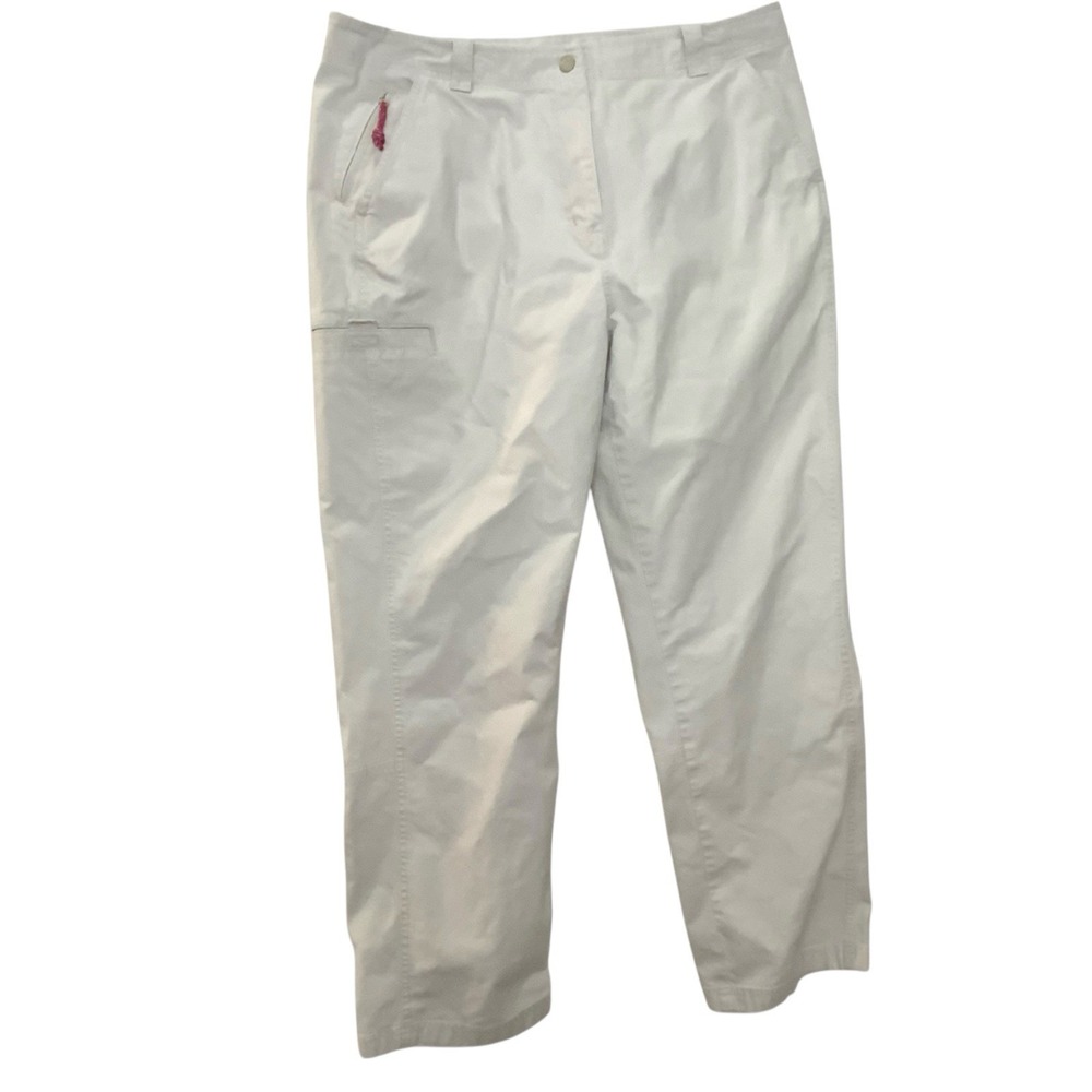 L.L. Bean‎ Women's Size 18 Light Tan Flat Front Cargo Chino Pants Casual Comfort - Picture 3 of 14